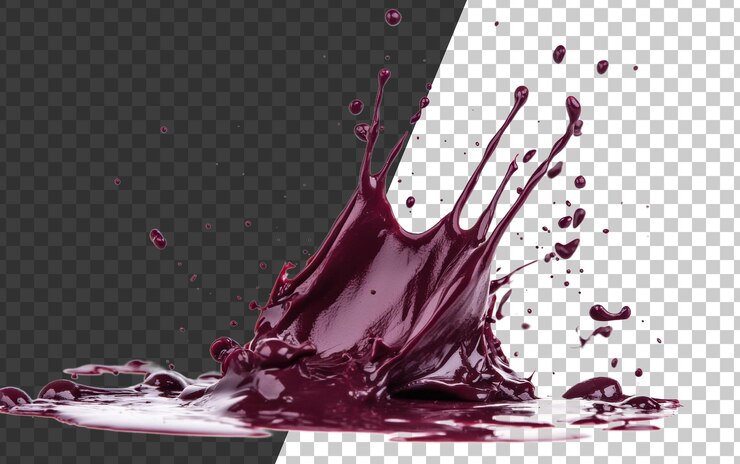 PSD líquido rojo salpicado cortado stock png