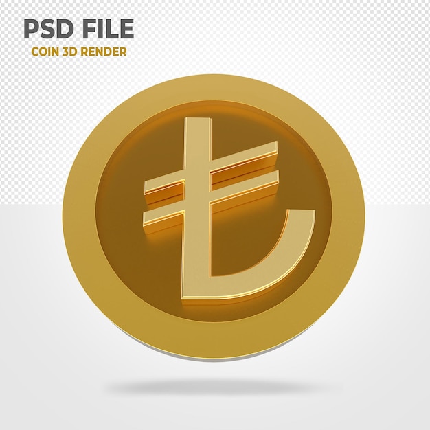 PSD lira 3d gold coin