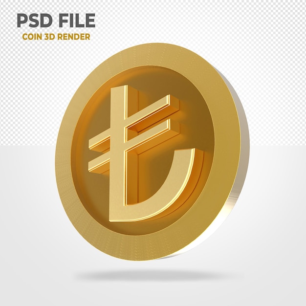 PSD lira 3d gold coin