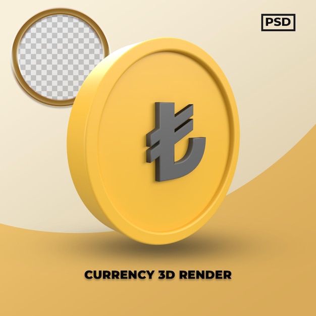 Lira moneda 3D Render