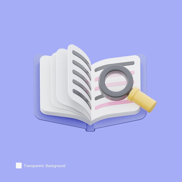 Lire l'icône du livre illustration de rendu 3d