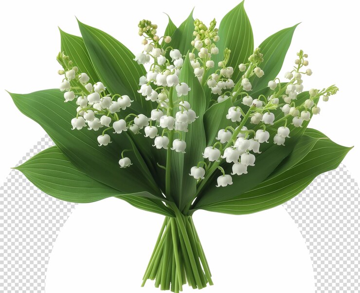PSD el lirio del valle el ramo de flores aislado