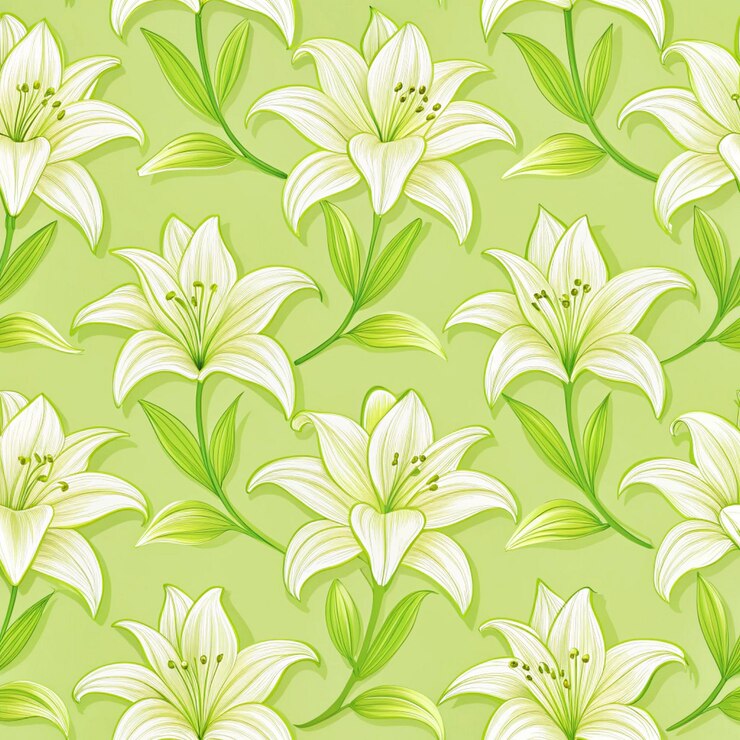 PSD lirios blancos en un fondo verde ilustración de arte vectorial