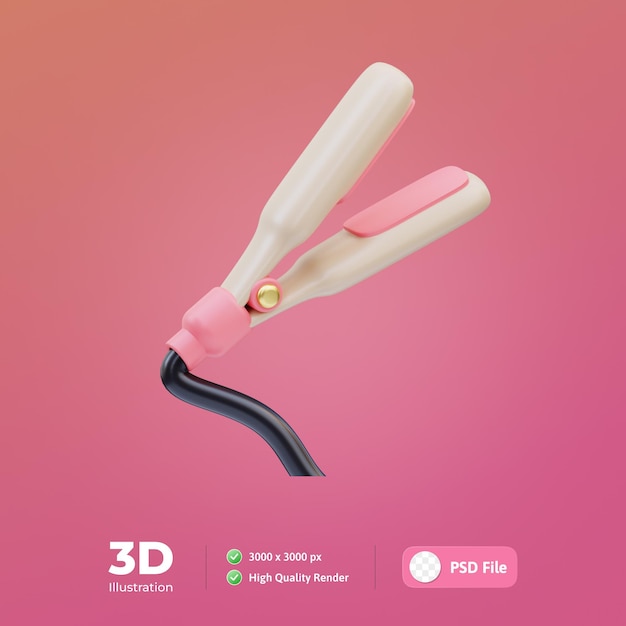 PSD lisseur à cheveux illustration 3d