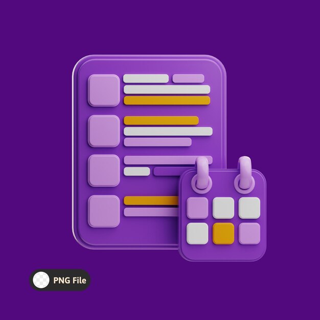 Lista de comprobación y calendario 3D