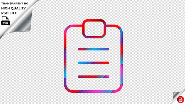 PSD lista de consulta icono vectorial rojo azul púrpura cinta psd transparente