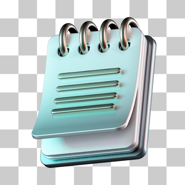 PSD lista de lembretes notebook ícone 3d