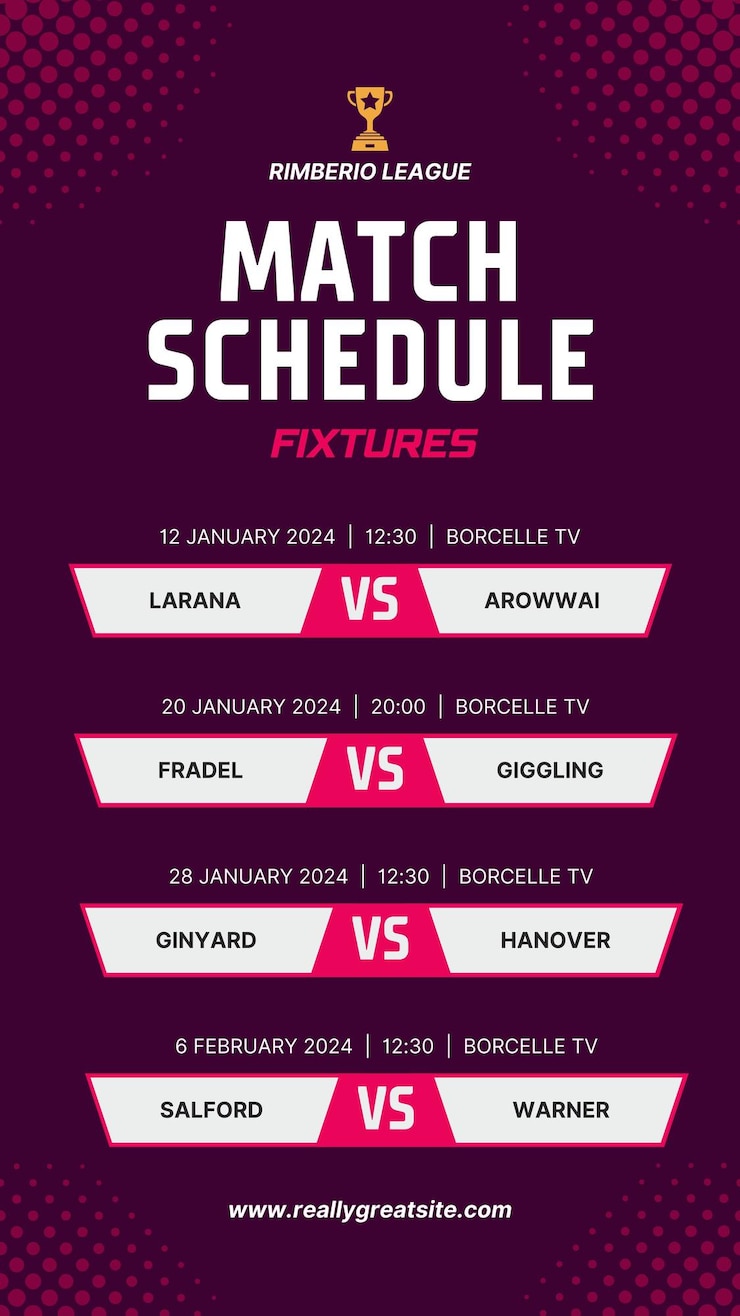 PSD lista delle partite di red and white simple sport mobile video 1