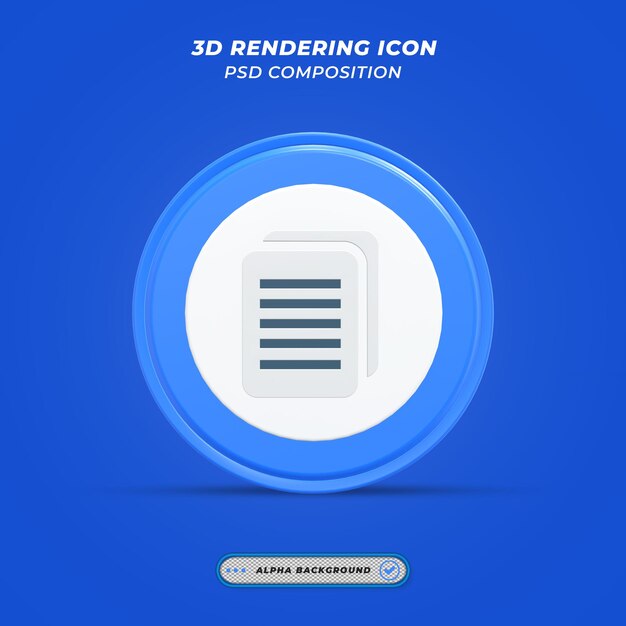 PSD lista o ícone do livro em renderização 3d