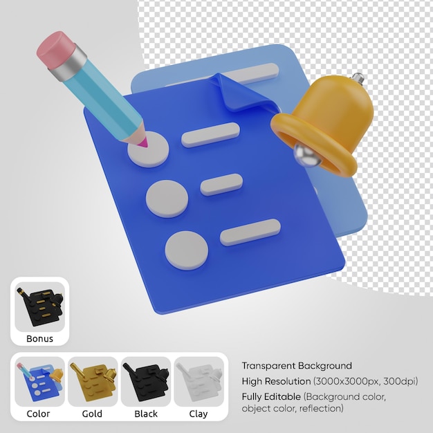 PSD lista de tareas 3d