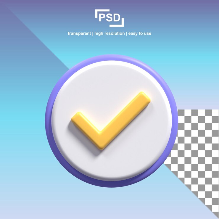 PSD lista de verificación 3d ilustración