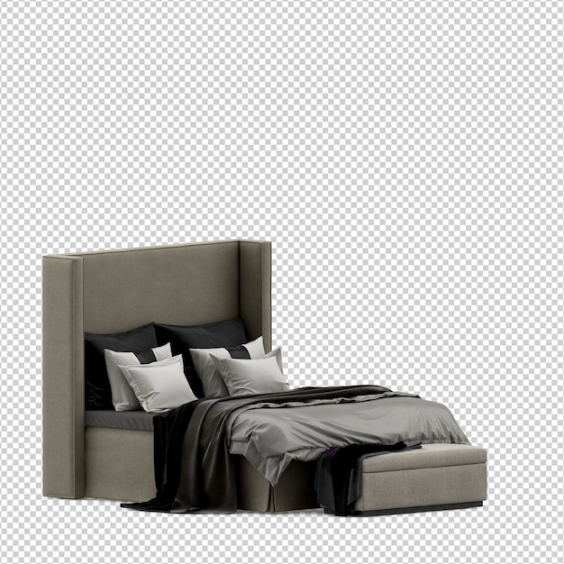 Lit 3D isométrique rendu isolé