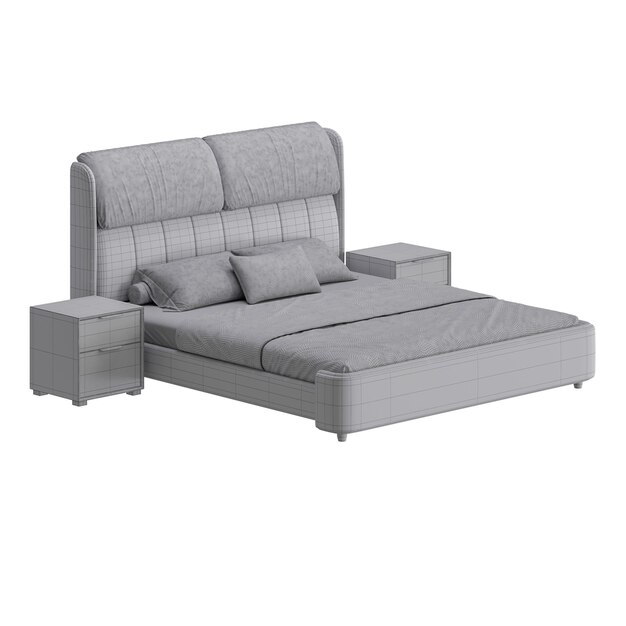 Un lit de design coloré lit sans fond design différent png fond blanc isolé modèle 3D abstrait