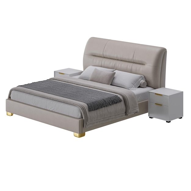 Un lit de design coloré lit sans fond design différent png fond blanc isolé modèle 3D abstrait