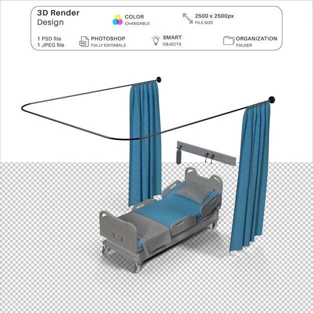 PSD lit médical 3d psd