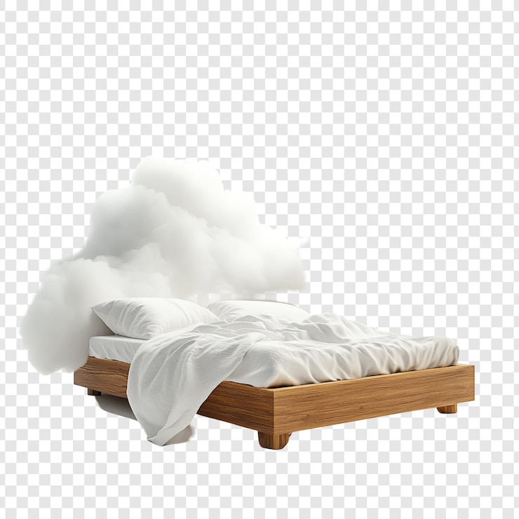 PSD un lit avec des nuages