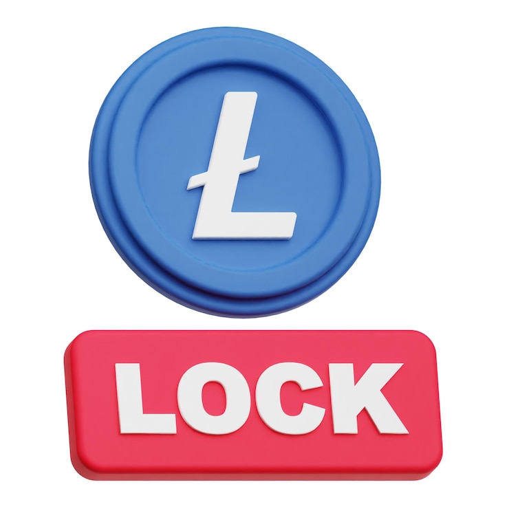 PSD litecoin 3d icon isolated on the white background