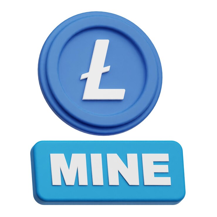 PSD litecoin 3d icono aislado en el fondo blanco
