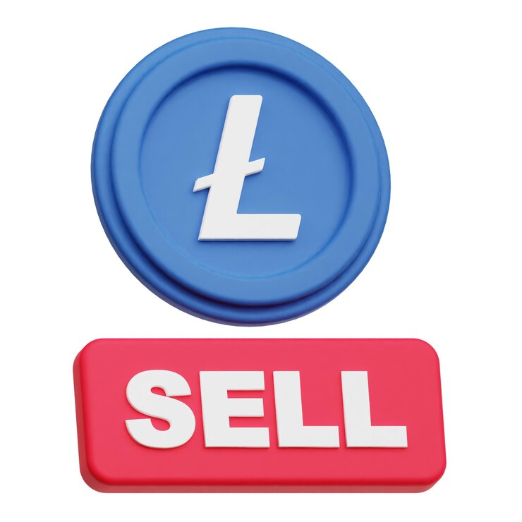 PSD litecoin 3d icono aislado en el fondo blanco