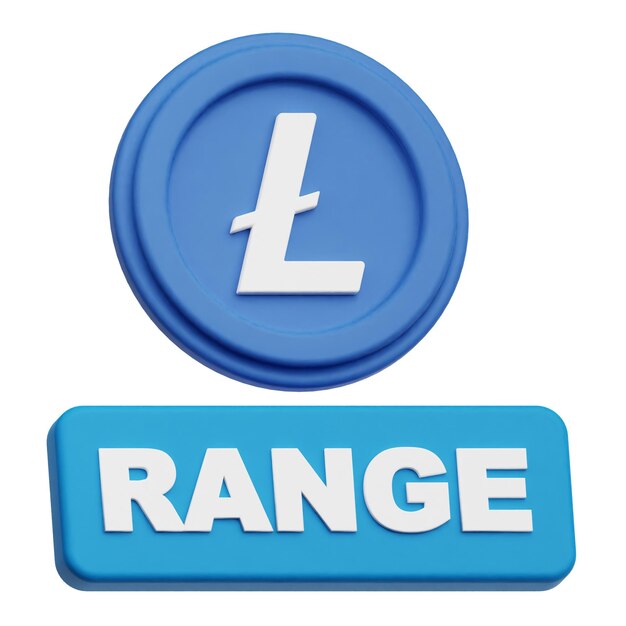 Litecoin 3D-Symbol auf weißem Hintergrund isoliert
