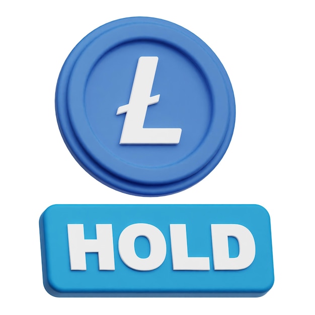 Litecoin 3D-Symbol isoliert auf weißem Hintergrund
