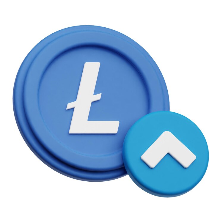 PSD litecoin crypto 3d icon isolated on the white background