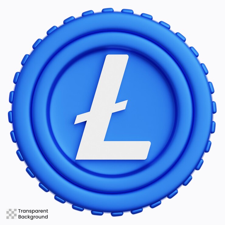 PSD litecoin ltc coin 3d illustration