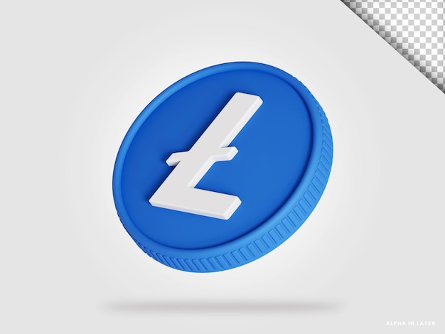 Litecoin ltc Kryptowährungsmünze 3D-Rendering isoliert