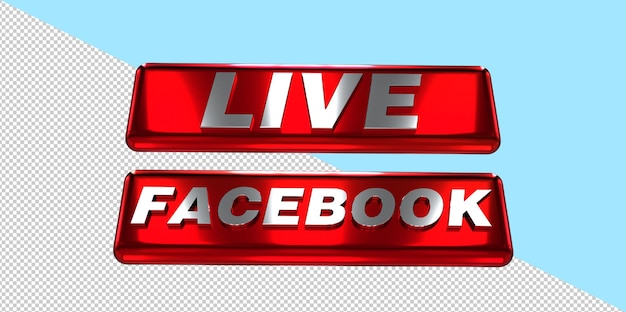 PSD live-facebook-3d-render-logo