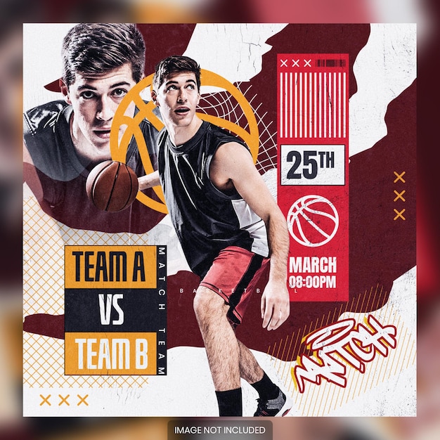 Live-match-basketball-flyer-social-media-post-vorlage