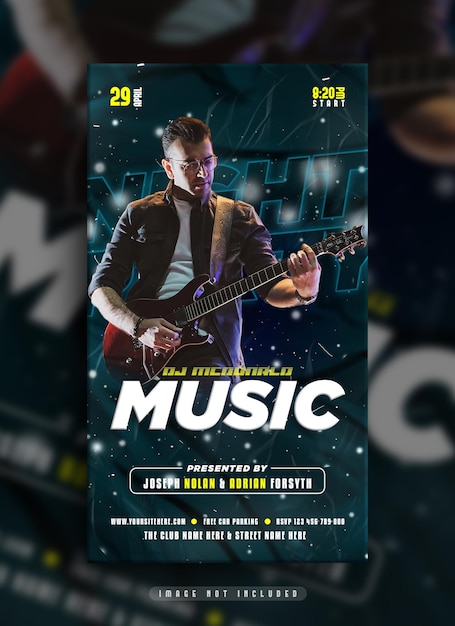 Live-Musik-Konzert-DJ-Party-Flyer Instagram-Geschichte Social-Media-Post-Banner
