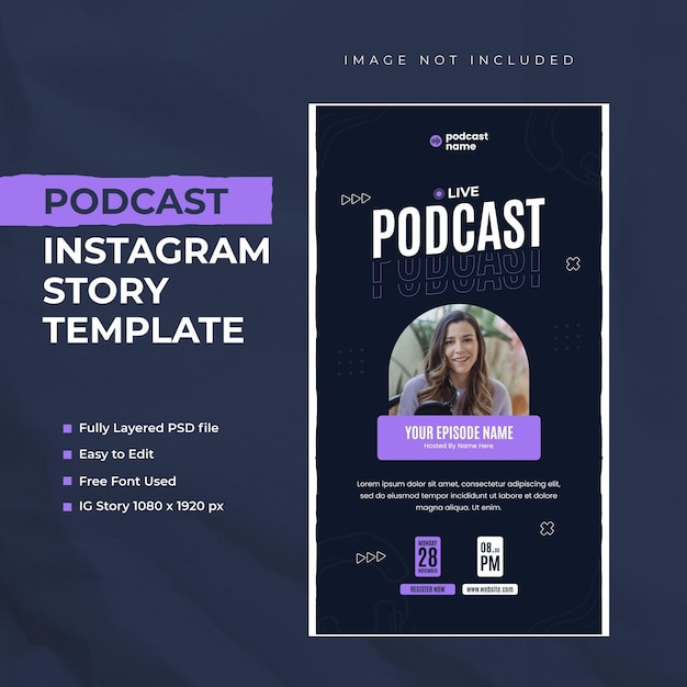 PSD live podcast talk historia de instagram publicación