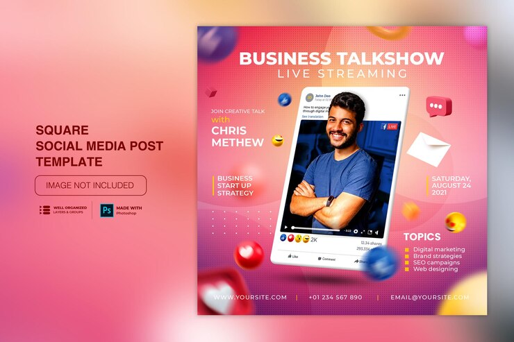 Live-Stream Webinar Workshop Instagram Post Social Media Post Vorlage