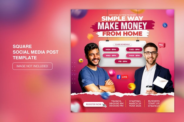 Live-stream webinar workshop instagram post social media post vorlage