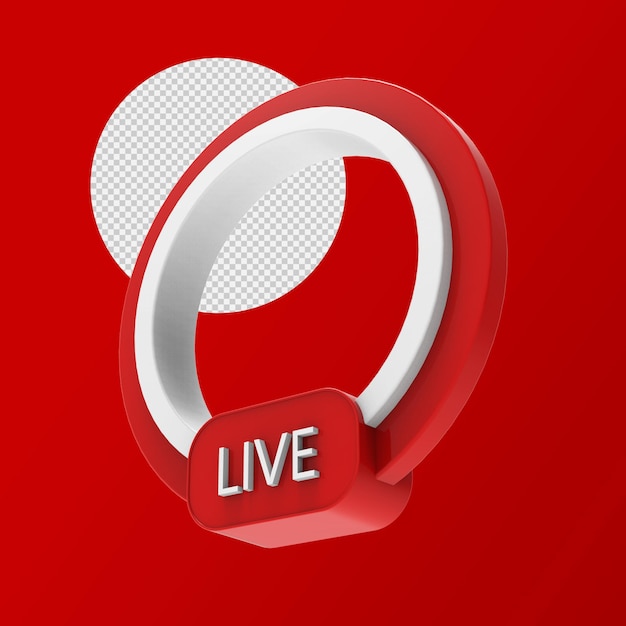 Live-Streaming 3D-Abzeichen isoliert Rendering