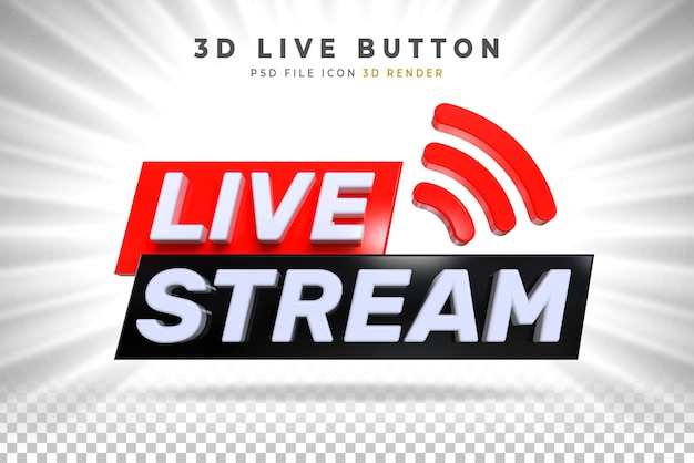 Live-streaming 3d-abzeichen isoliert