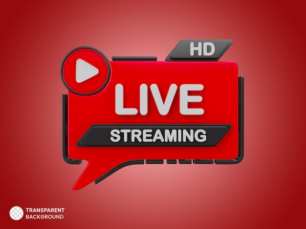 Live-Streaming 3D-Abzeichen isoliertes Symbol