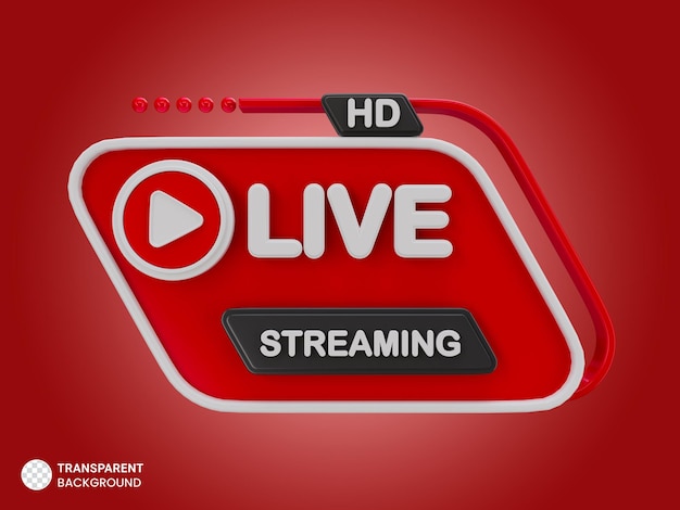 Live-Streaming 3D-Abzeichen isoliertes Symbol