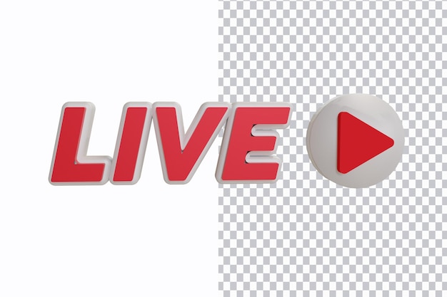 Live-Streaming 3D-Textsymbol Render PSD