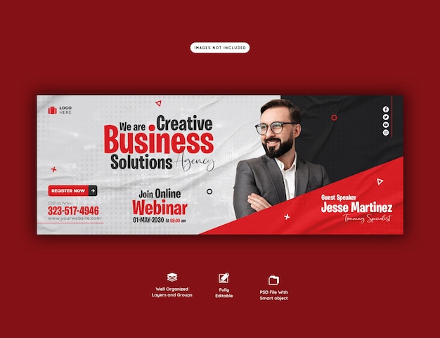 Live-Webinar für digitales Marketing und Facebook-Cover-Vorlage für Unternehmen