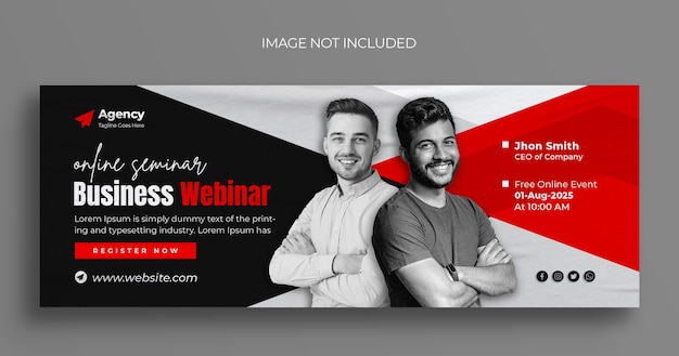 Live-Webinar für digitales Marketing und Facebook-Cover-Vorlage für Unternehmen