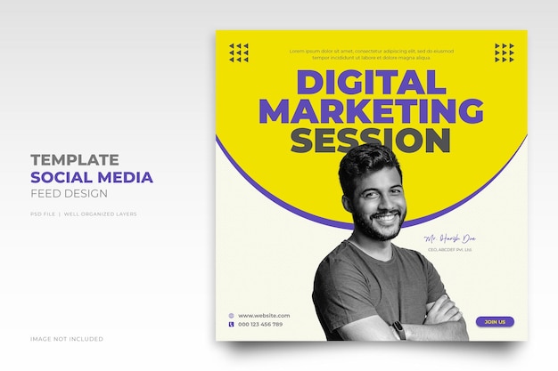 Live-Webinar für digitales Marketing und Vorlage für Corporate Social Media-Posts