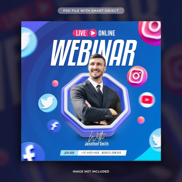 Live-Webinar für digitales Marketing und Vorlage für Social-Media-Beiträge