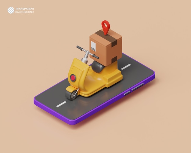 Livraison à domicile livraison express arrière-plan illustration de rendu 3d