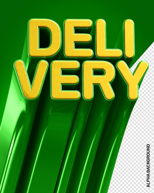 Livraison de lettre 3d verte et jaune pour la composition