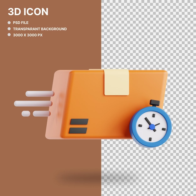 PSD livraison rapide illustration graphique 3d