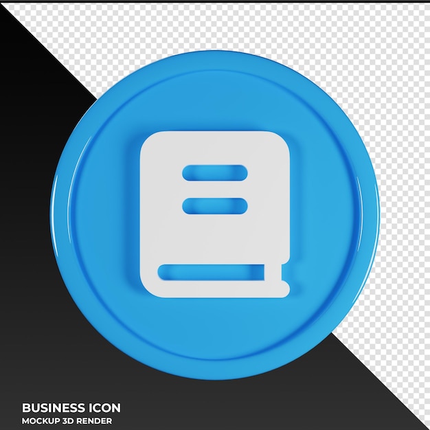PSD livre business icon illustration de rendu 3d