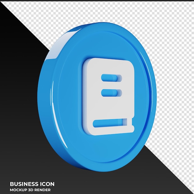 Livre Business Icon Illustration de rendu 3D