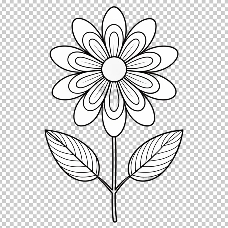 PSD livre à colorier pour enfants fleurs belles contourner le motif floral