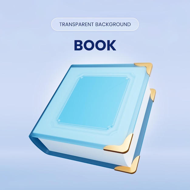 Livre Avec Une Couverture Bleue Blanche Illustration De Rendu 3d